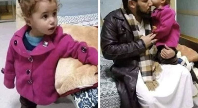 صورة لطفلة تقبل والدها قبل دخولها غرفة العمليات.. هذه حقيقتها
