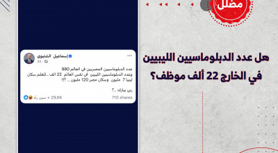 هل ارتفع عدد الدبلوماسيين الليبيين في الخارج إلى 22 ألف موظف؟