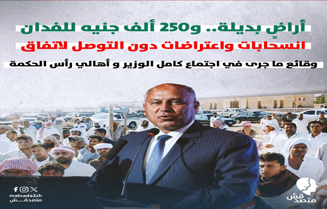 أراضٍ بديلة.. و250 ألف جنيه للفدان انسحابات واعتراضات دون التوصل لاتفاق..  وقائع ما جرى في اجتماع كامل الوزير وأهالي رأس الحكمة