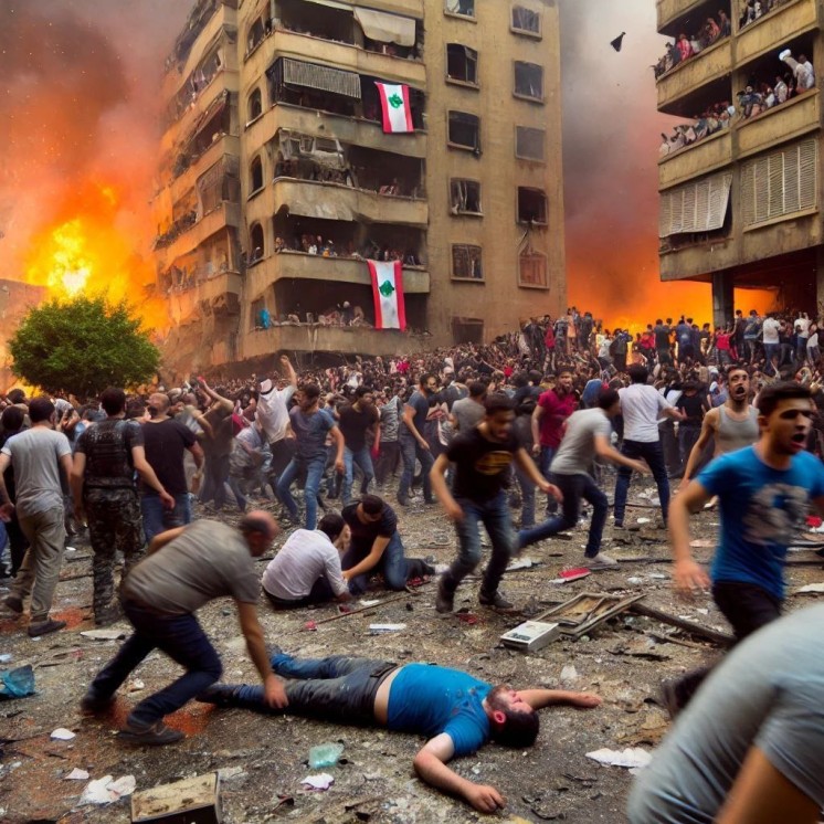 صورة غير حقيقية لا علاقة لها بانفجار أجهزة الكترونية اليوم في لبنان